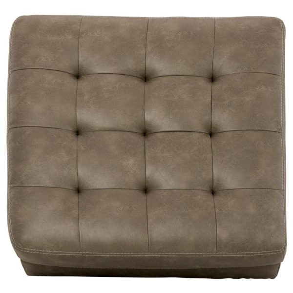 Faux Leather Oversized Accent Ottoman With Tufted Top  |  Ottomans Living Room Ottomans