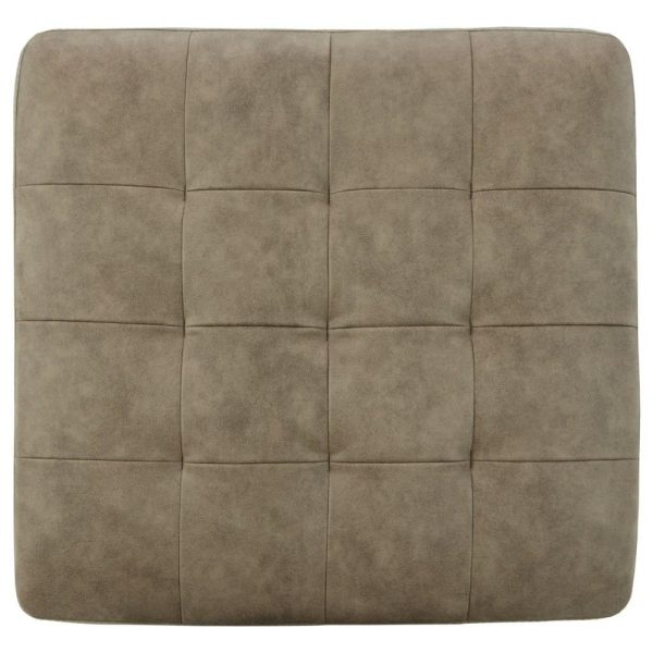 Faux Leather Oversized Accent Ottoman With Tufted Top  |  Ottomans Living Room Ottomans