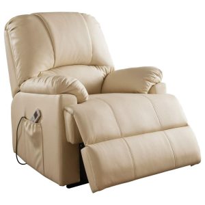 Faux Leather Power Lift Chair With Massage  |  Lift Chairs Lift Chairs Ixora Beige 5928 Beige