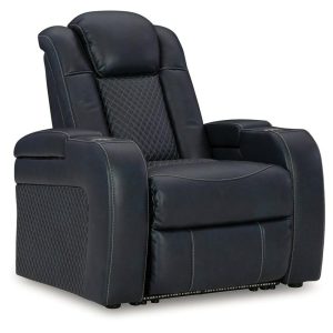 Faux Leather Power Recliner With Adjustable Headrest  |  Recliners Living Room Recliners