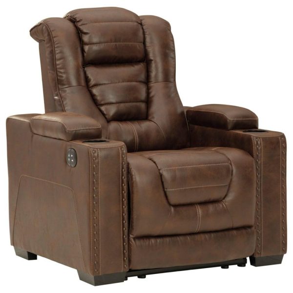 Faux Leather Power Recliner With Adjustable Headrest  |  Recliners Living Room Recliners