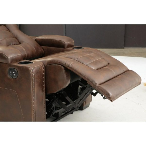 Faux Leather Power Recliner With Adjustable Headrest  |  Recliners Living Room Recliners