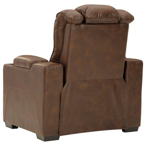 Faux Leather Power Recliner With Adjustable Headrest  |  Recliners Living Room Recliners