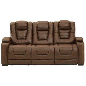 Faux Leather Power Reclining Sofa W/ Adjustable Headrests  |  Sofas Living Room Sofas