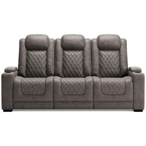 Faux Leather Power Reclining Sofa With Adj Headrests  |  Sofas Living Room Sofas