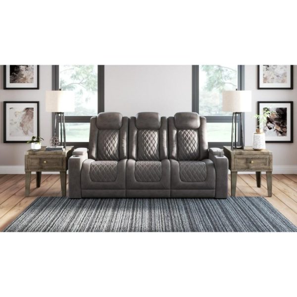 Faux Leather Power Reclining Sofa With Adj Headrests  |  Sofas Living Room Sofas