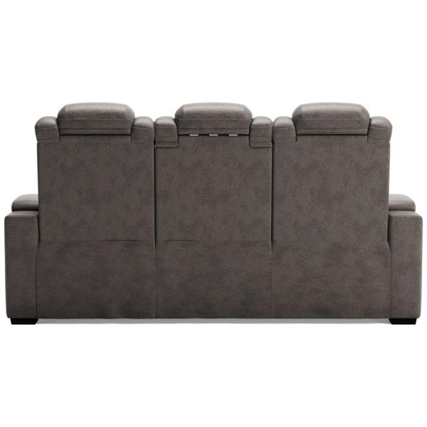 Faux Leather Power Reclining Sofa With Adj Headrests  |  Sofas Living Room Sofas