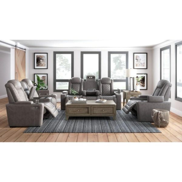 Faux Leather Power Reclining Sofa With Adj Headrests  |  Sofas Living Room Sofas