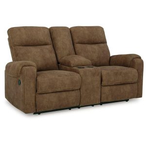 Faux Leather Reclining Loveseat With Console  |  Reclining Loveseats Living Room Reclining Loveseats