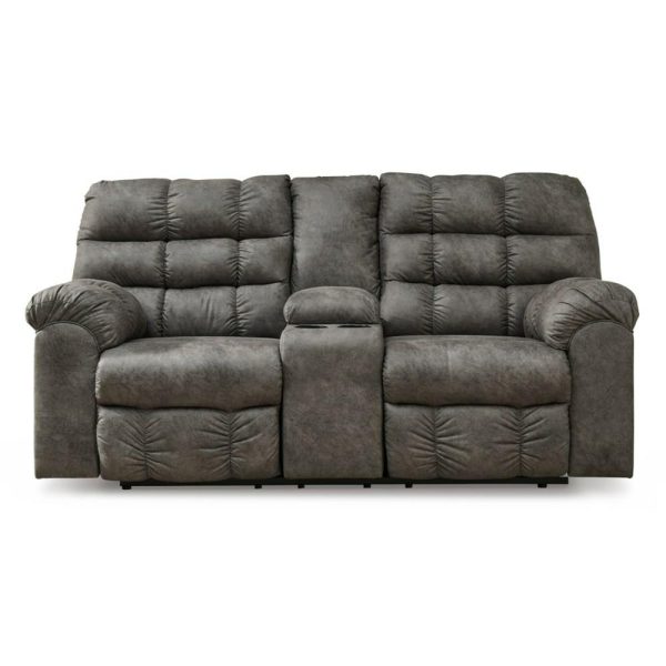 Faux Leather Reclining Loveseat With Console  |  Reclining Loveseats Living Room Reclining Loveseats