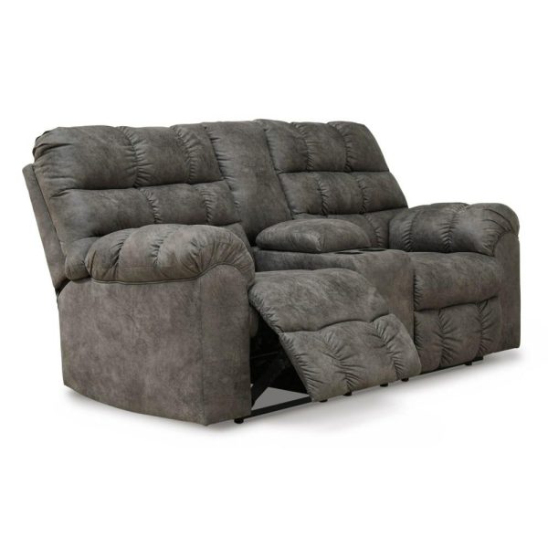 Faux Leather Reclining Loveseat With Console  |  Reclining Loveseats Living Room Reclining Loveseats