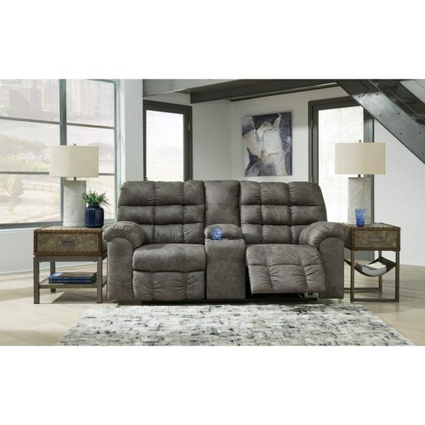 Faux Leather Reclining Loveseat With Console  |  Reclining Loveseats Living Room Reclining Loveseats