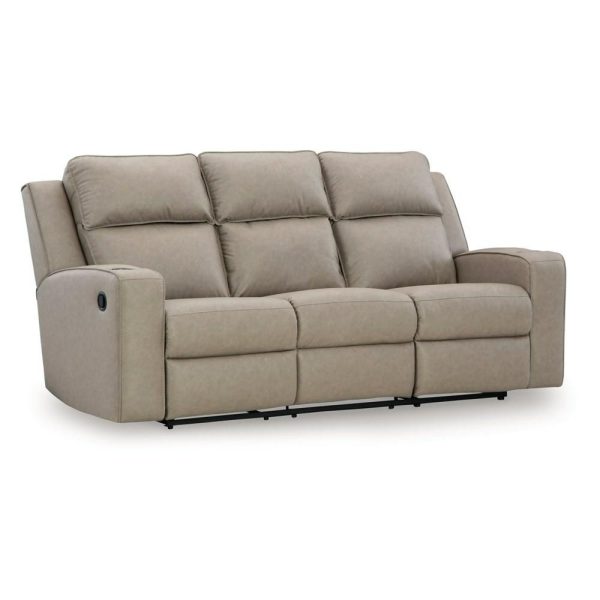 Faux Leather Reclining Sofa With Drop Down Table  |  Sofas Living Room Sofas