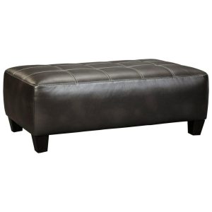 Faux Leather Rectangular Oversized Accent Ottoman  |  Ottomans Living Room Ottomans