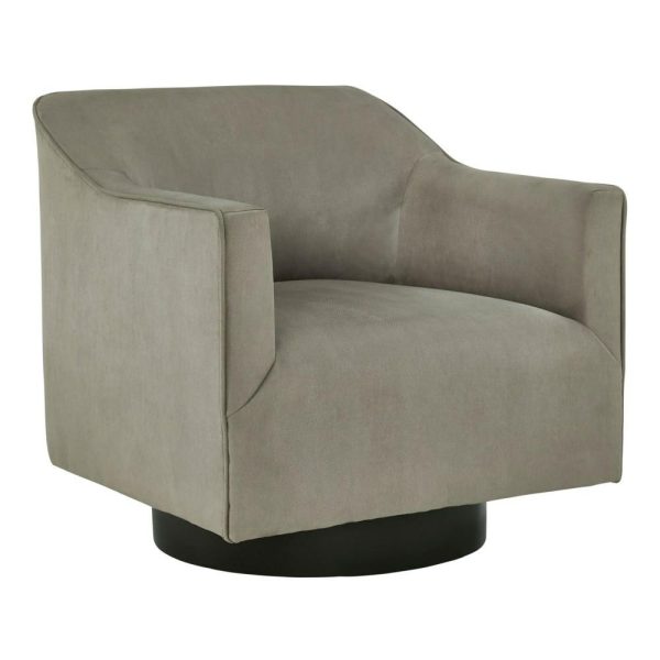 Faux Suede Swivel Accent Chair In Putty Gray  |  Living Room Chairs Living Room Living Room Chairs