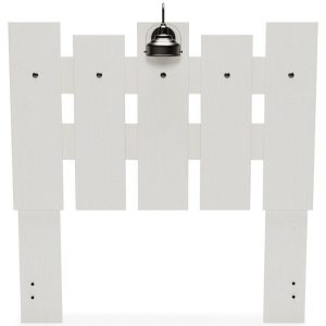 Full Panel Headboard In Picket Fence Style With Sconce Light  |  Headboards Bedroom Headboards