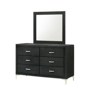 Glam 6-Drawer Dresser And Mirror Set  |  Mirrored Dressers Bedroom Mirrored Dressers