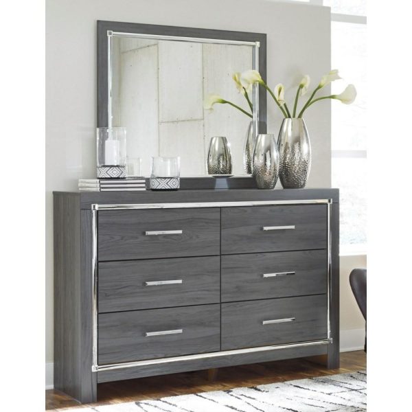 Glam 6 Drawer Dresser And Mirror Set  |  Mirrored Dressers Bedroom Mirrored Dressers