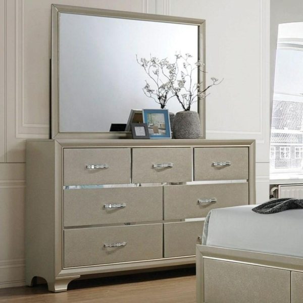 Glam 7-Drawer Dresser And Mirror Set  |  Mirrored Dressers Bedroom Mirrored Dressers