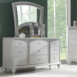 Glam 9-Drawer Dresser And Mirror Set  |  Mirrored Dressers Bedroom Mirrored Dressers