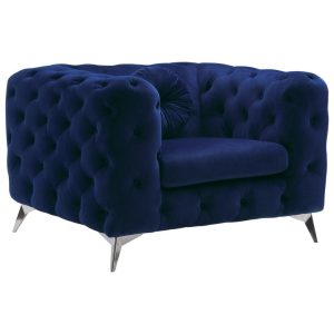 Glam Chesterfield-Style Chair  |  Living Room Chairs Living Room Blue 54900