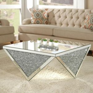 Glam Coffee Table With Faux Diamond Inlays  |  Coffee Tables Coffee Tables Coffee Tables