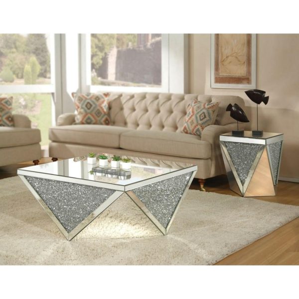 Glam Coffee Table With Faux Diamond Inlays  |  Coffee Tables Coffee Tables Coffee Tables