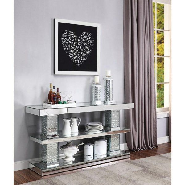 Glam Console Table With Faux Crystal Accents  |  Sofa Tables Living Room Sofa Tables