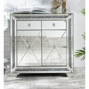 Glam Mirrored Console Table With 2-Drawers  |  Accent Cabinets Accent Cabinets Accent Cabinets