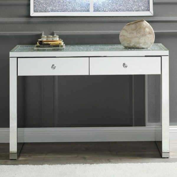 Glam Mirrored Console Table With 2-Drawers  |  Sofa Tables Living Room Sofa Tables