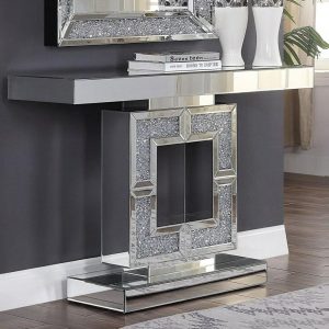 Glam Mirrored Console Table With Faux Diamond Inlay  |  Sofa Tables Living Room Sofa Tables