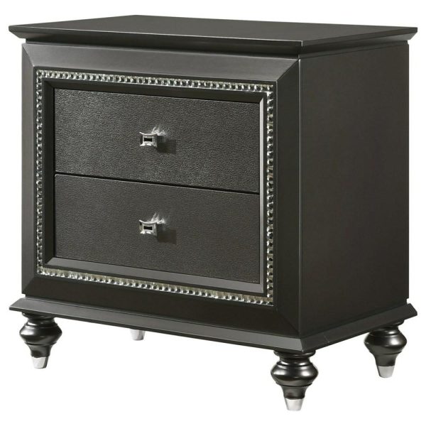 Glam Nightstand With Two Drawers  |  Nightstands Bedroom Nightstands