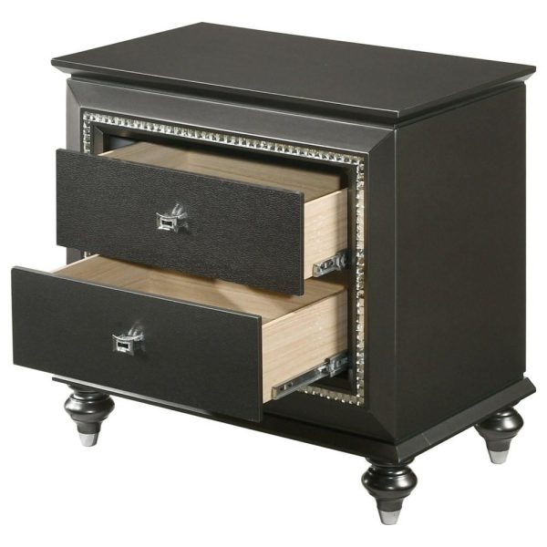 Glam Nightstand With Two Drawers  |  Nightstands Bedroom Nightstands