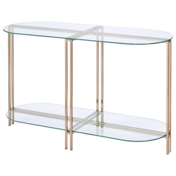 Glam Sofa Table With Glass Shelf  |  Sofa Tables Living Room Sofa Tables