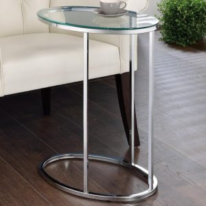 Glass Top Contemporary Snack Table  |  End & Side Tables End & Side Tables End & Side Tables