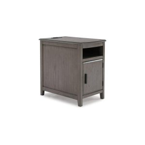 Gray Chairside End Table With Pull-Out Tray  |  End & Side Tables End & Side Tables End & Side Tables