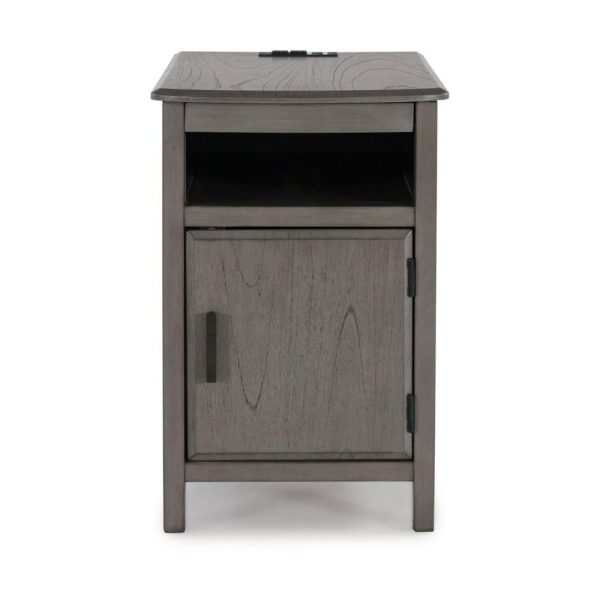 Gray Chairside End Table With Pull-Out Tray  |  End & Side Tables End & Side Tables End & Side Tables