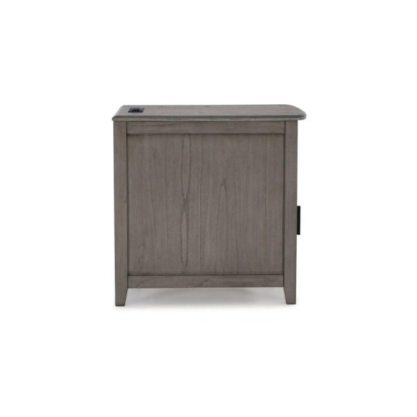 Gray Chairside End Table With Pull-Out Tray  |  End & Side Tables End & Side Tables End & Side Tables