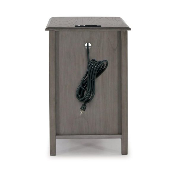 Gray Chairside End Table With Pull-Out Tray  |  End & Side Tables End & Side Tables End & Side Tables