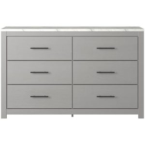 Gray Finish Dresser With Faux Marble Top  |  Dressers Bedroom Dressers