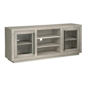 Gray Wash Finish Accent Cabinet With Glass Doors  |  Tv Stands Living Room Tv Stands