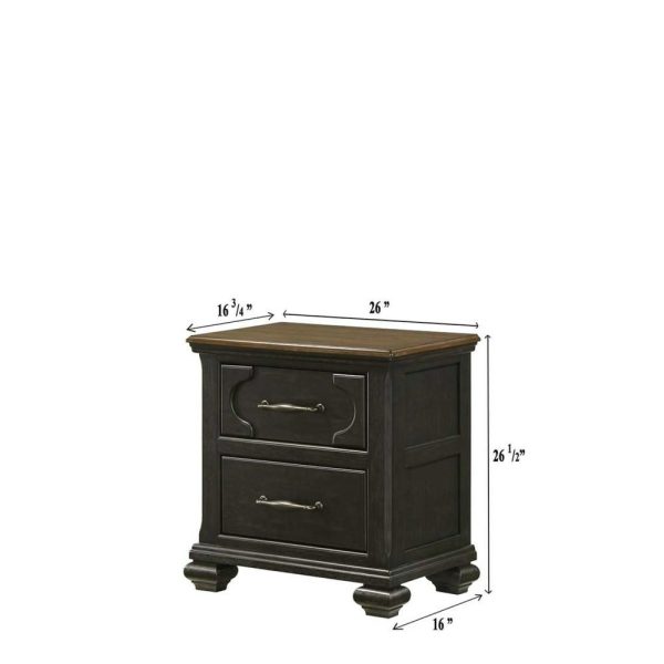 Hamilton Transitional 2-Drawer Night Stand  |  Nightstands Bedroom Nightstands