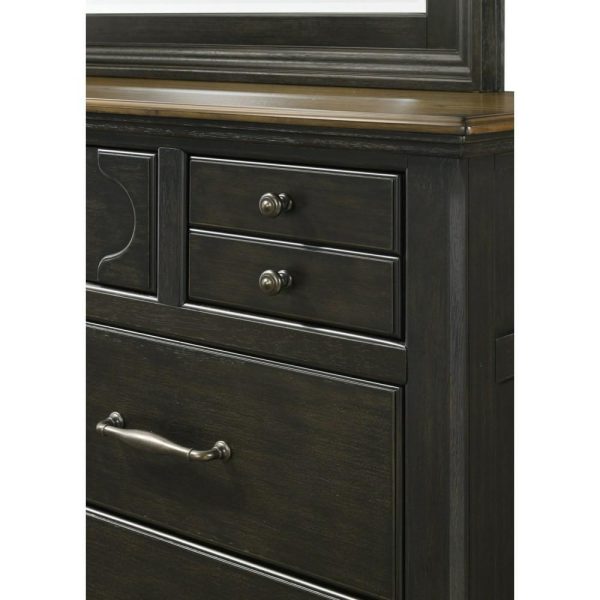 Hamilton Transitional 7-Drawer Dresser & Mirror Set  |  Mirrored Dressers Bedroom Mirrored Dressers