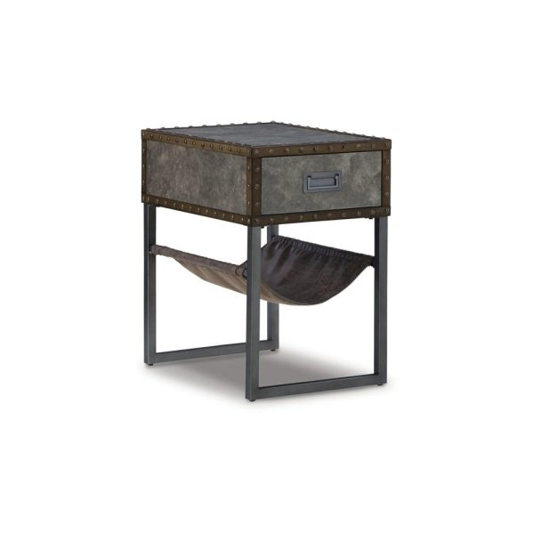 Industrial End Table With Hanging Basket  |  End & Side Tables End & Side Tables End & Side Tables