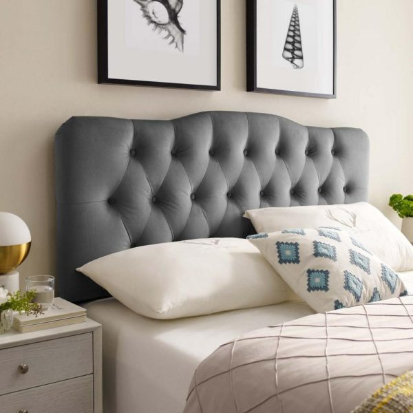 King Diamond Tufted Performance Velvet Headboard  |  Headboards Bedroom Headboards