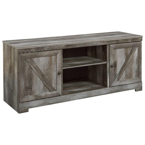 Large Tv Stand In Rustic Gray Finish  |  Tv Stands Living Room Tv Stands