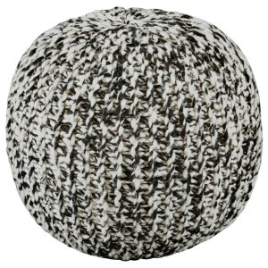 Latricia Black/White Pouf  |  Ottomans Living Room Ottomans