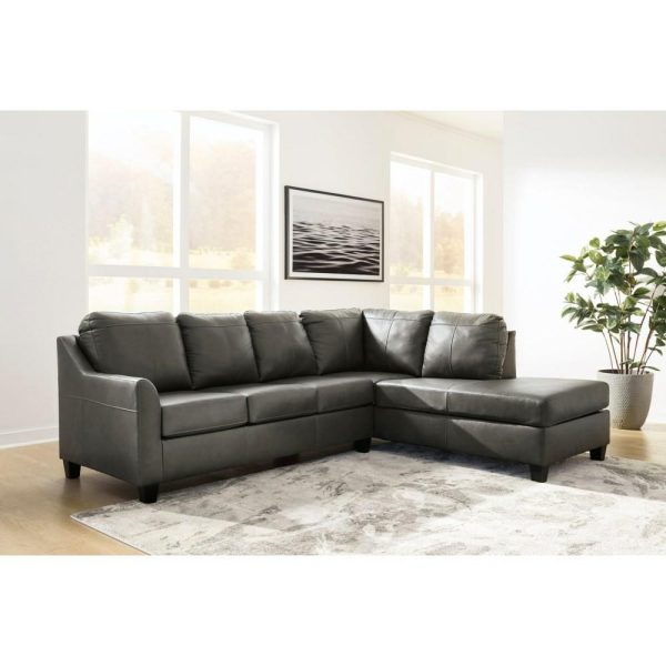 Leather Match 2-Piece Sectional With Chaise  |  Sofas Living Room Sectional Sofas