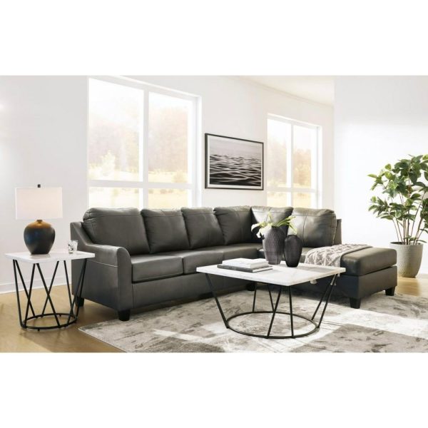 Leather Match 2-Piece Sectional With Chaise  |  Sofas Living Room Sectional Sofas