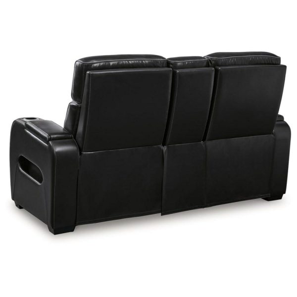 Leather Match Power Recl Loveseat W/ Console & Adj Hdrsts  |  Reclining Loveseats Living Room Reclining Loveseats